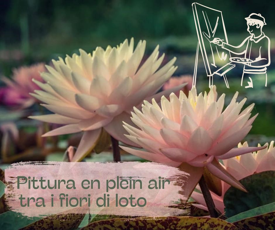 Pittura en plein air tra i fiori di loto